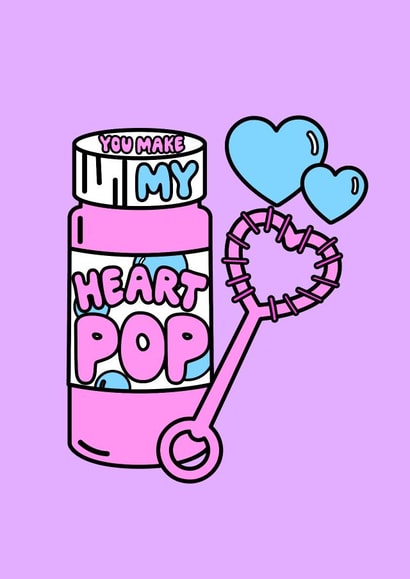 Cute Valentines card - Bubbles - Make my Heart Pop created by @sophie robbens