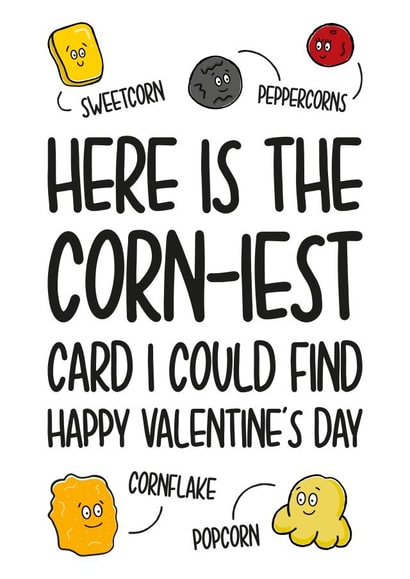 Corny Valentines Day Card - Corn Pun created by TeePee Creations