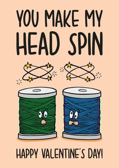 Cute Valentines Day Card - Head Spin - Thread created by TeePee Creations