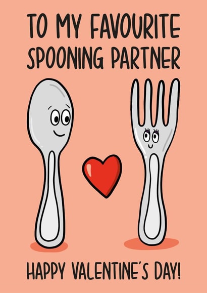 Cute Valentines Day Card - Favourite Spooning partner created by TeePee Creations