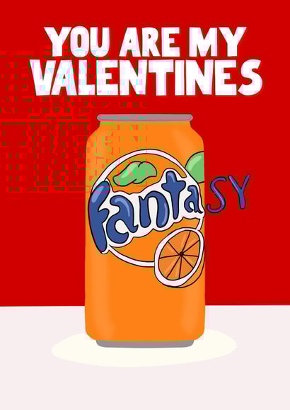 Funny Valentine's Day card - Fanta pun created by Pickled Prints