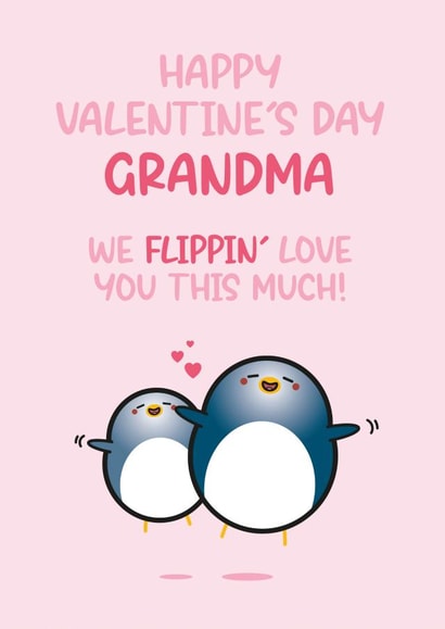 Cute Valentine's Card - Funny Penguins - For Grandma created by Twisted Haggis
