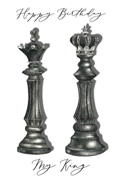 Cute Birthday card for your husband, boyfriend, partner.
Happy Birthday My King created by Elise Brown