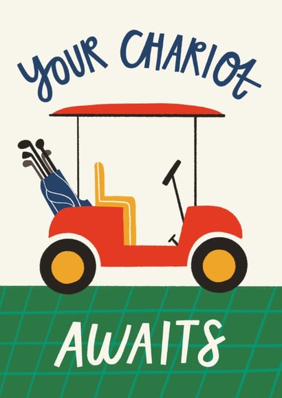 Funny Retirement Card - Golf Buggy - Chariot created by AbiGoLucky