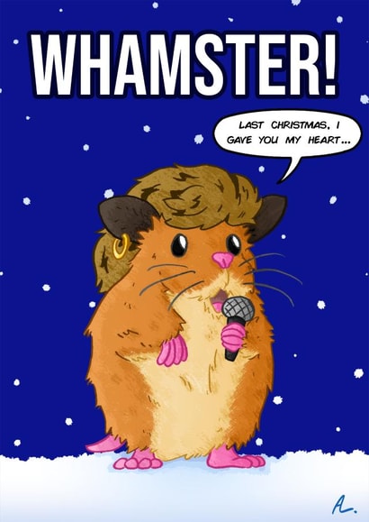 Whamster! - George Michael Christmas Card! created by Hillside Comics