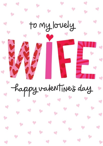 Classic Valentines Card - Lovely Wife created by The Boy and the Bear