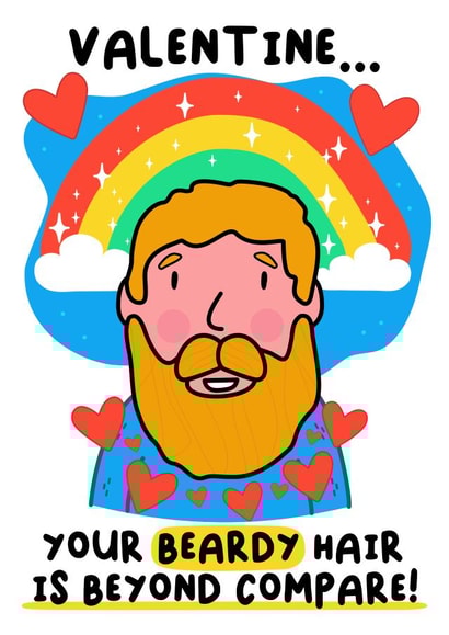 Cute Valentines Card - Beardy - blonde created by Alex Dato