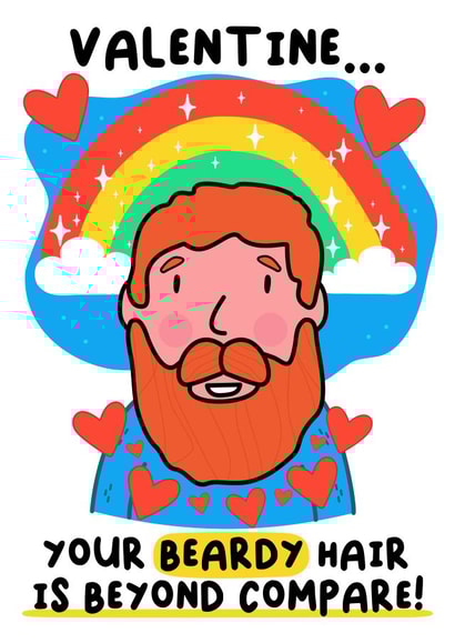 Cute Valentines Card - Beardy - Ginger created by Alex Dato