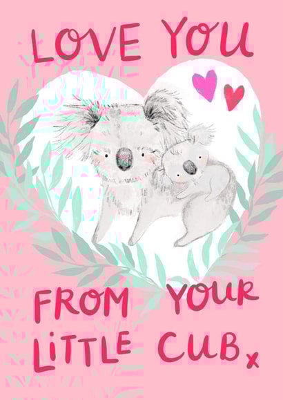 Cute Koala Cub Valentines Card for Parents from their Little Cub. created by Rumbambar