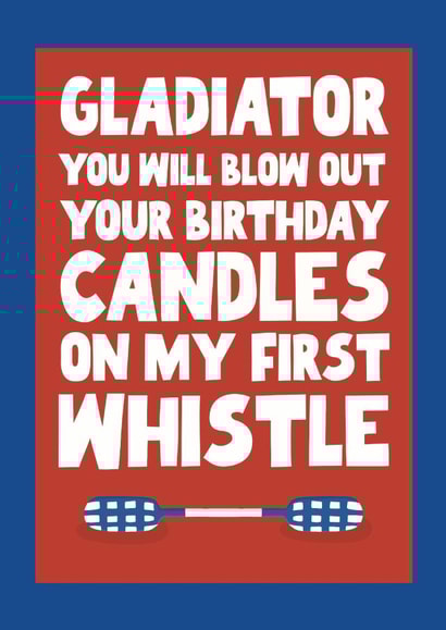 Funny birthday card - for mum, dad, brother, for him - gladiator - BBC created by Pickled Prints