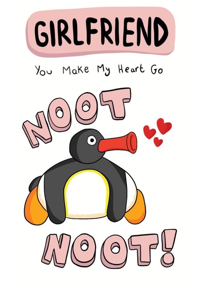 Cute Valentines Card - Pingu Noot Noot - Girlfriend created by Bishop, Please!
