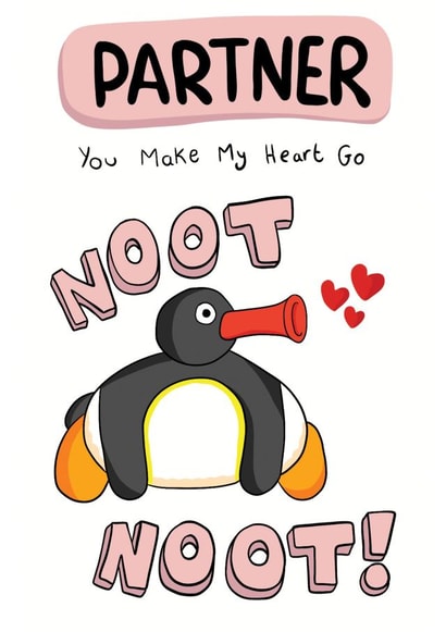 Cute Valentines Card - Pingu Noot Noot - Partner created by Bishop, Please!