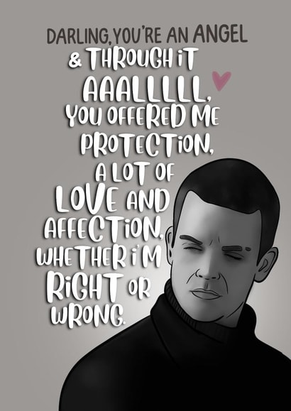 Cute Valentine’s Day Card - Robbie Williams - You’re An Angel created by I Draw Stuff