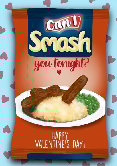 Naughty Valentine’s Day Card - Mashed Potato - Can I Smash You Tonight? created by I Draw Stuff 