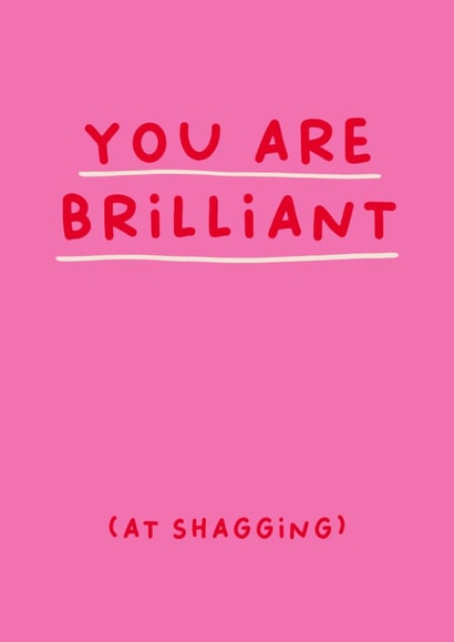 Funny Valentine's Card - You Are Brilliant (at shagging) created by Sarah Harding