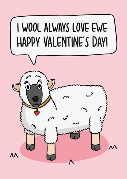 Cute Valentines Day Card - Sheep Card - I Love Ewe created by TeePee Creations