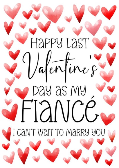 Cute Valentine's Day card - for your Fiancé - I can't wait to Marry You created by Louise Potton Designs