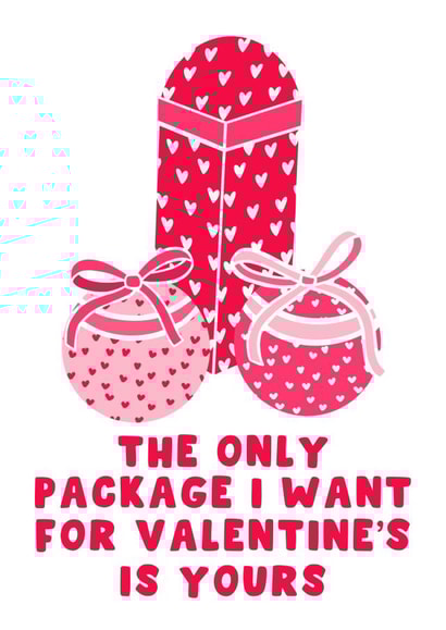 Naughty Valentines Card - The Only Package I Want For Valentine's created by Pink Peach Cards
