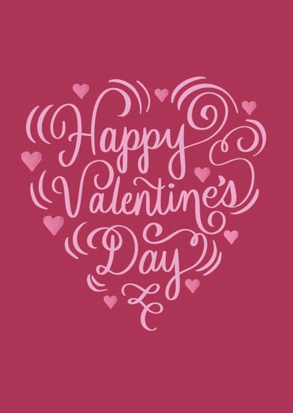 Traditional Pretty Valentine's Day card - Heart Typography created by Angelicabydesign