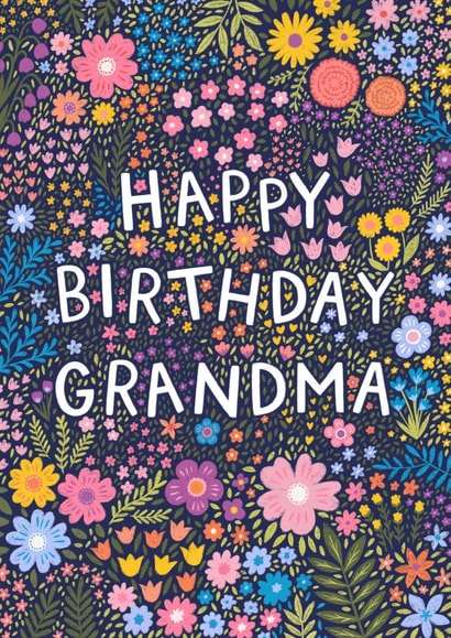 Happy Birthday Grandma - Floral Birthday Card created by Pear Tree Press