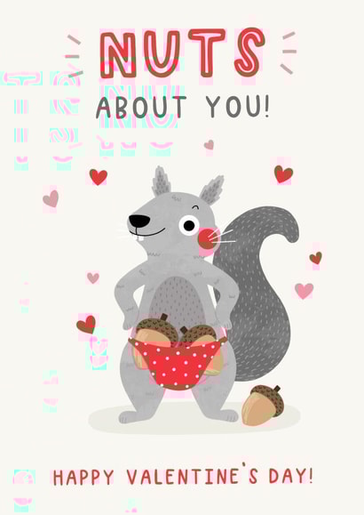 Nuts About you - Valentine's Day - Squirrel created by Jess Moorhouse