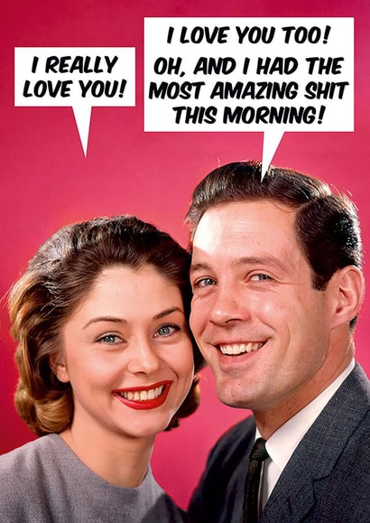 Cheeky Valentine's Card For Him or Her - Amazing Shit! created by Dean Morris Cards