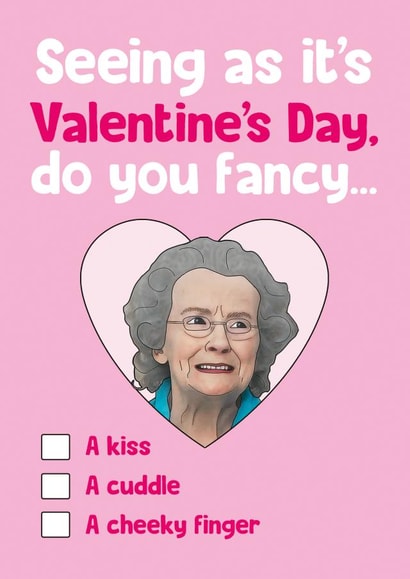 Funny Gavin & Stacey Valentine's Card - Doris - Cheeky Finger created by Bonne Nouvelle
