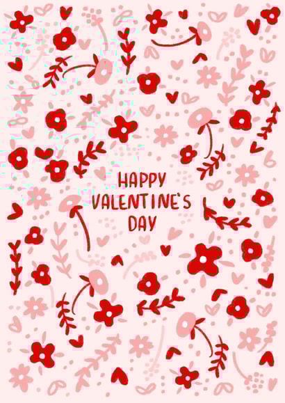 Happy Valentine's Day card - pretty flowers created by Valeria Frustaci