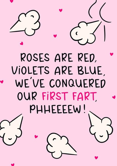 Funny Valentine’s Card - Couples - First Fart created by Lisa Wardle