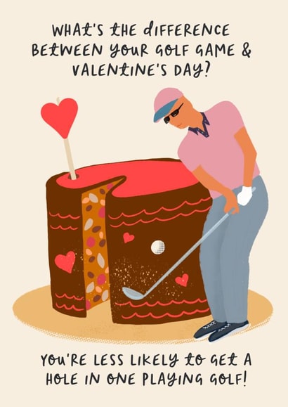 Rude Valentine’s Card - Golf - Hole in One created by patternmuse