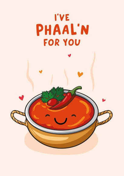 Cute Valentine's Day Love Card - Curry - Phaal Pun created by Fliss Muir