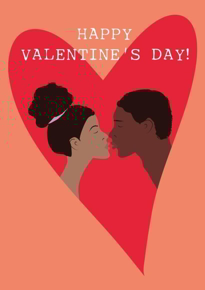 Cute Valentine's Day Card - Valentine's Kiss - Valentine's Love Heart - Kissing created by SABIVO Design by Sabina