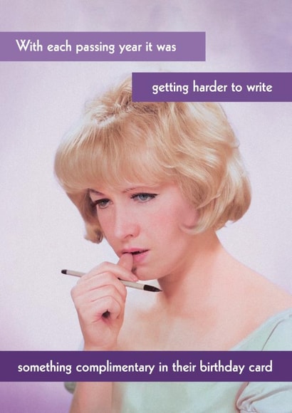Funny Birthday Card - Retro - Write Something Nice created by Quitting Hollywood