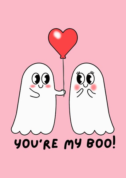Cute Valentines Card - You're my Boo - Ghosts created by By Emma Dearling