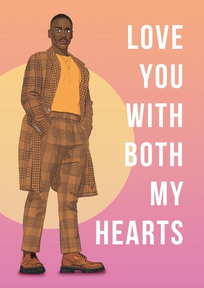 Doctor Who Love Card - Love You With Both My Hearts - Ncuti Gatwa created by Bonne Nouvelle