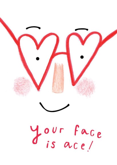 Funny Valentine's Card - Your Face Is Ace created by Bow & Bell