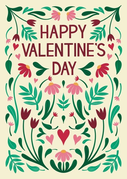 Pretty Valentine's Day Card – Love & Flowers – Botanical created by Chloe Tyler