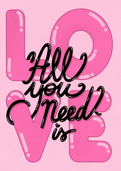 Pretty love card - for someone special - All You Need is Love! created by Kasia Cards
