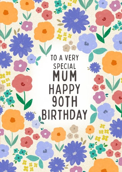 Pretty Birthday card - 90th Birthday - for Mum created by Sarah Corcoran 
