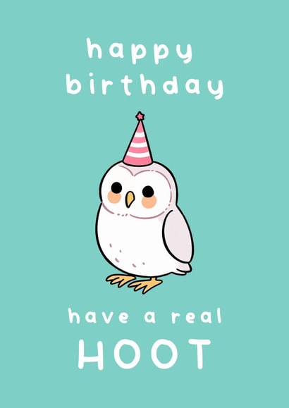 Cute Owl Birthday card – have a real HOOT created by floofle
