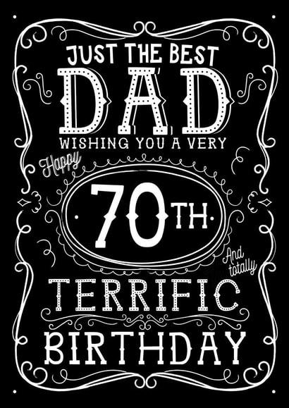 Jack Daniels Whiskey Birthday Card - Dad - 70th created by la la la Designs