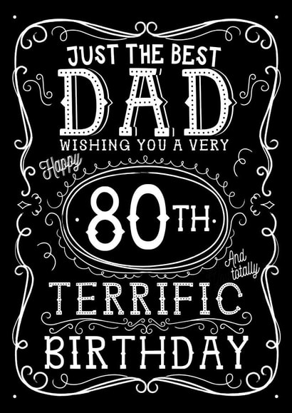 Jack Daniels Whiskey Birthday Card - Dad - 80th created by la la la Designs