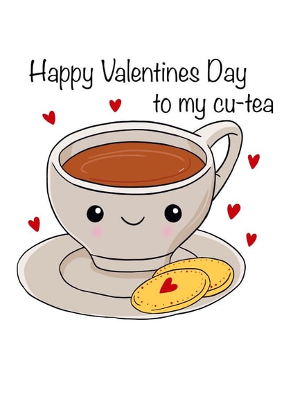 Cute valentines card - tea cup created by Chloe Page