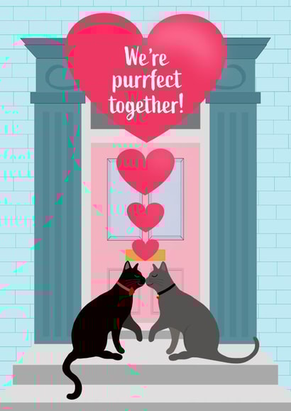 We're Purrfect Together! Cat's in Love Valentine's Day Card created by Simply Nix