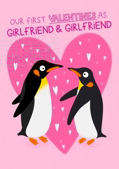 First Valentine's as Girlfriend and Girlfriend - New Love - Penguin's - Hearts created by Ludicrous Prints
