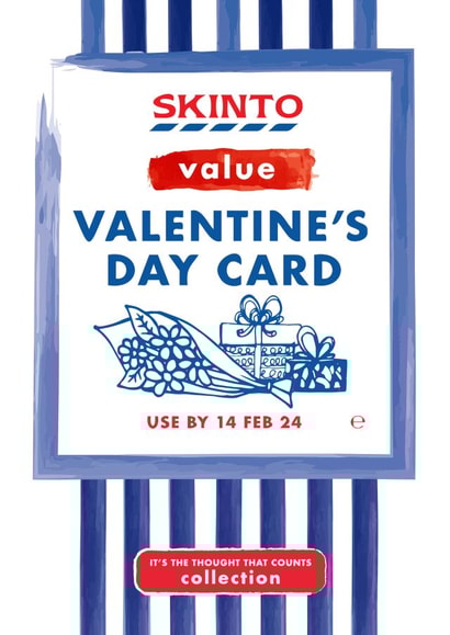 Skinto Value Valentines Day Card - Funny It's the Thought That Counts Collection created by Mrs Best Paper Co.