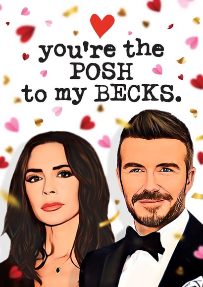 Becks & Posh - Funny Beckham Valentine's / Anniversary Card created by Mrs Best Paper Co.