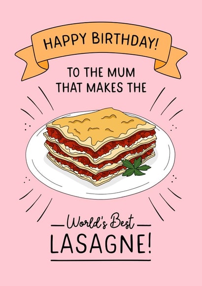 Cute Lasagne Birthday card - for a special Mum! created by Evie Garnett Designs