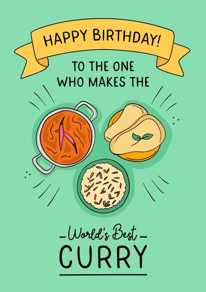 Cute Curry Birthday card - for a special someone! created by Evie Garnett Designs