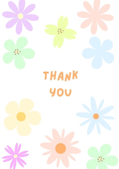 Cute floral card to say thank you created by Sian Noon-Jones